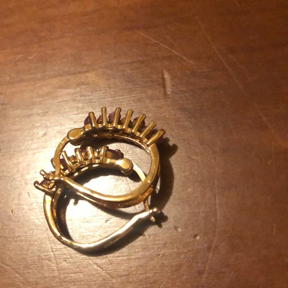 Gold filled ruby earring - Picture 4 of 4